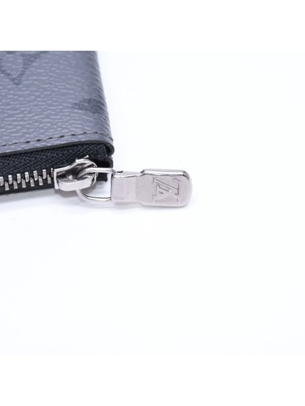 Louis Vuitton Monogram Eclipse Pochette Cles Coin Purse Black Gray